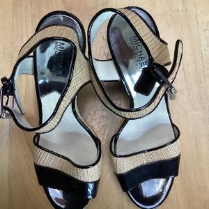 Micheal kors shoes, beige and black and wedge